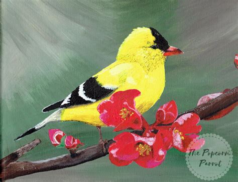 Yellow Bird Painting Goldfinch in Acrylic on 9 X 12 Stretched | Etsy in 2021 | Painting, Yellow ...