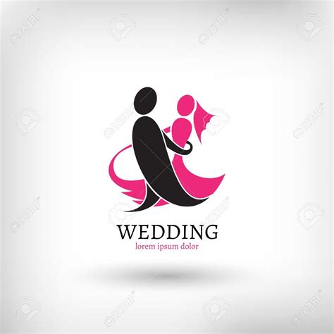 Vector wedding logo design template, marriage couple ceremony symbol Illustration , #AFF, # ...