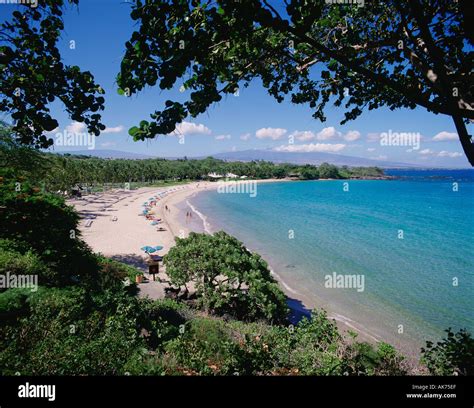 Kauna oa Beach Mauna Kea Beach Hotel Island of Hawaii Hawaii USA Stock Photo - Alamy