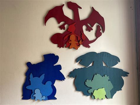 Pokemon Inspired Customizable Evolution Painted Wood Wall Art. Choose ...