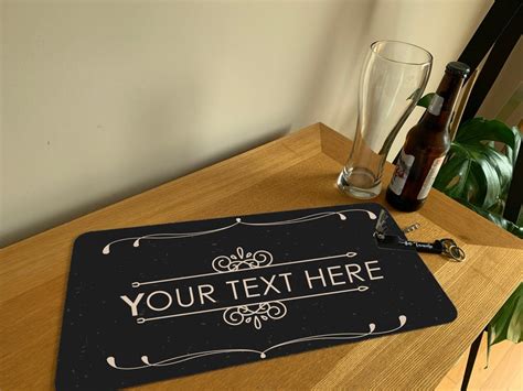 Custom Personalised Bar Runner Bar Mat Home Bar Spill Mat | Etsy