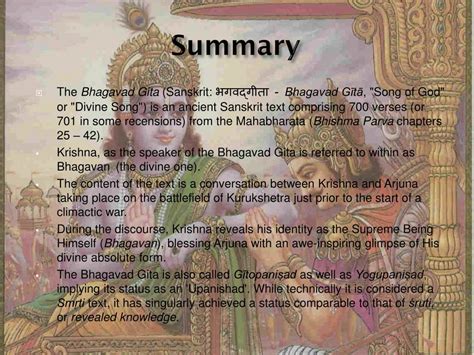 Bhagavad gita in short. A Short Summary of the 18 Chapters of Bhagavad ...