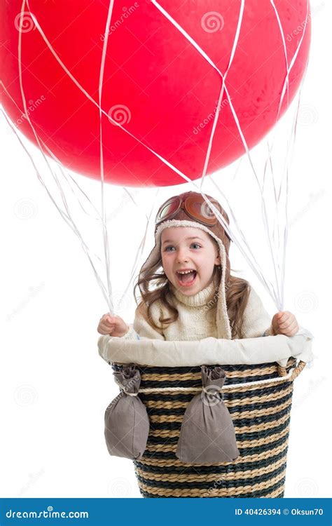 Child Playing On Hot Air Balloon Stock Photo - Image of childhood, airship: 40426394