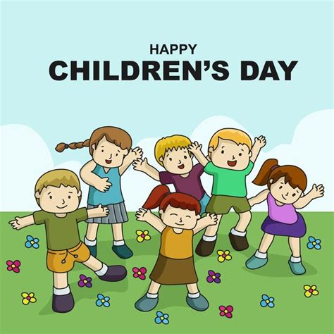 Premium Vector | Happy children's day cartoon background template