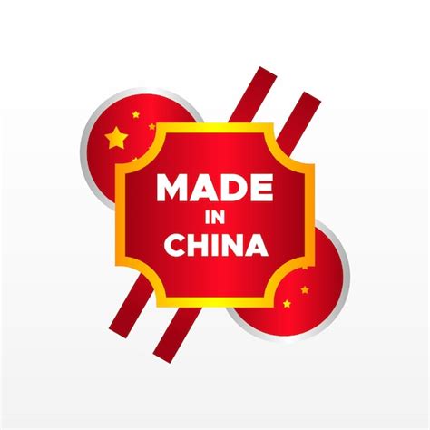 Premium Vector | Made in china label flat design