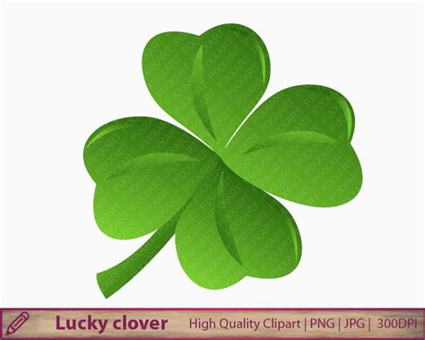 Lucky clover clipart good luck charm clip art clover | Etsy