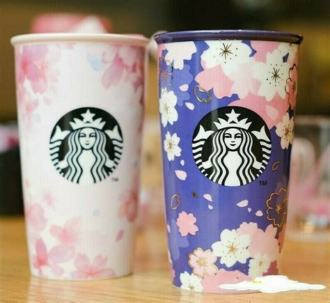 STARBUCKS China Cherry Blossom/Sakura Porcelain Coffee Cup/Tumbler with Lid 12oz #coffeelover # ...