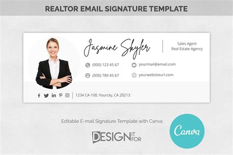 Email Signature Template Logo Realtor, Real Estate E-mail (1092852) | Email | Design Bundles