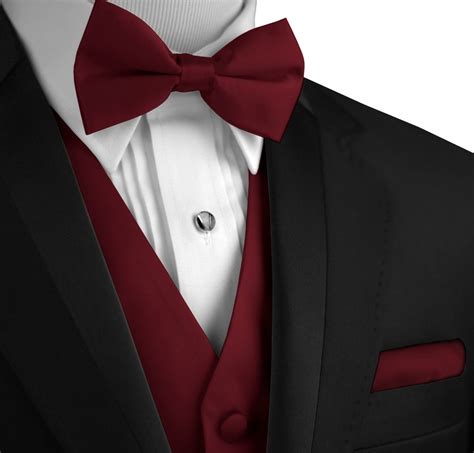 Black Tux With Burgundy Vest And Bow Tie | Tuxedo for men, Burgundy tuxedo, Cool tuxedos