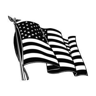 American Flag Clip Art Black And White - American flag black and white.