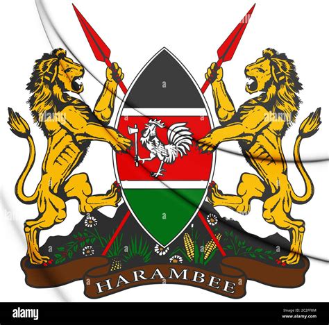 3D Kenya Coat of Arms. 3D Illustration Stock Photo - Alamy