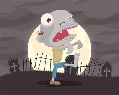 halloween zombie in cemetery 11457495 Vector Art at Vecteezy