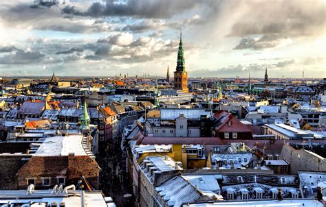 Wallpaper snow, home, roof, Copenhagen images for desktop, section город - download