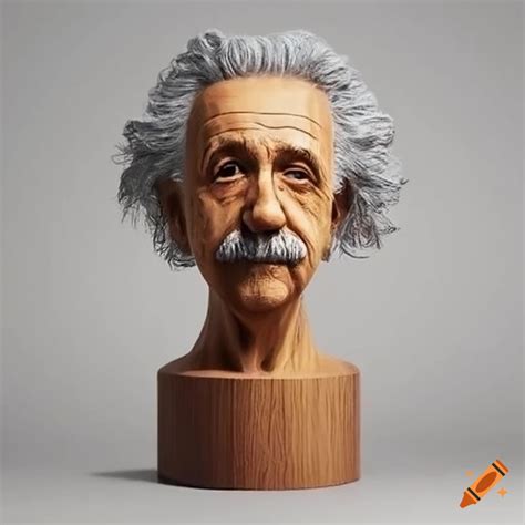 Wooden sculpture of albert einstein on Craiyon