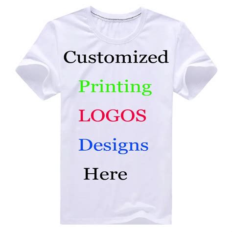 Custom Printing T Shirt Personalized Designer logo mens Women Children ...