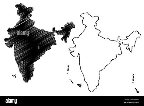 Freehand Sketch Outline India Map Vector Illustration - vrogue.co