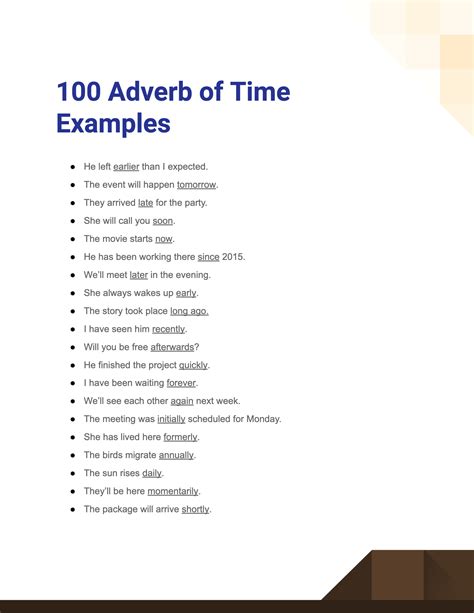 Adverb of Time - 99+ Examples, How to Use, PDF, Tips