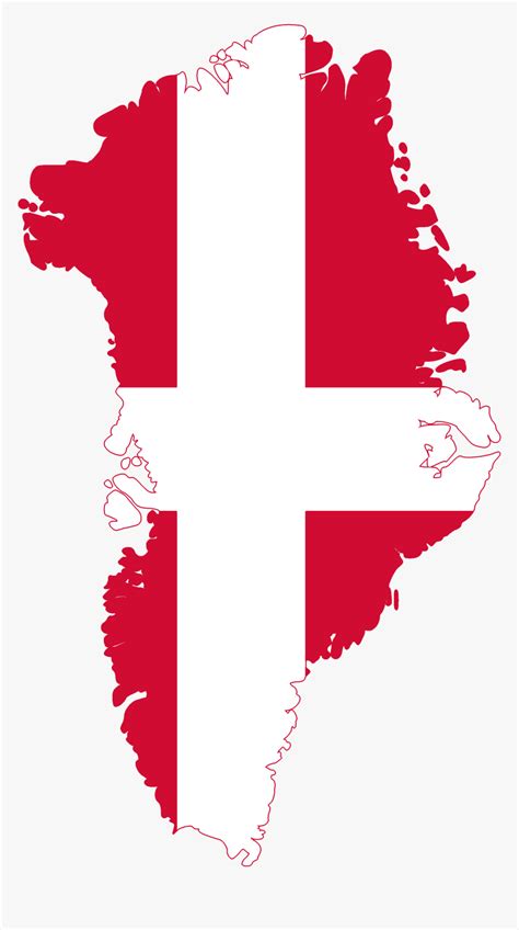 Flag Map Of Greenland - Flag Map Of Denmark, HD Png Download - kindpng