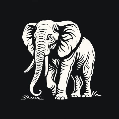 Premium AI Image | Elephant logo black and white AI generated Image