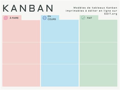 Modèles gratuits pour créer des tableaux Kanban imprimables