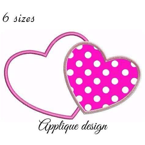 Heart Applique Embroidery Machine Design Digital Instant | Etsy