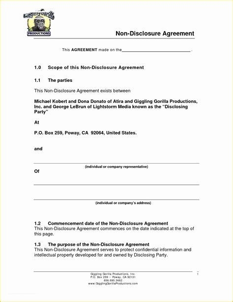 Free Nda Template Of Free Non Disclosure Agreement Create Download and ...