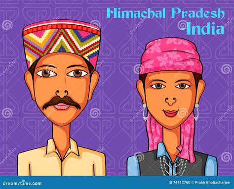 People And Culture Of Himachal Pradesh, India Vector Illustration ...