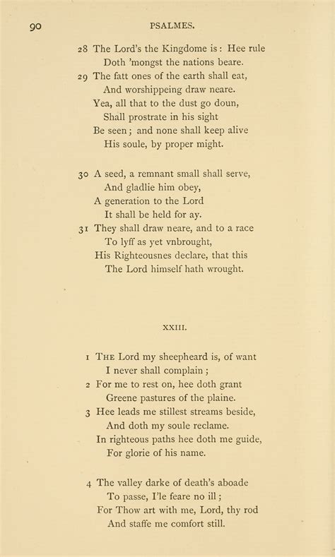 The Lord's my shepherd I'll not want — Hymnology Archive