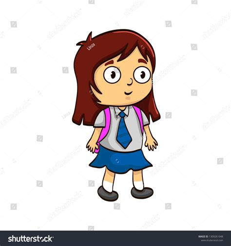 Funny Cartoon Pupil Girl Stock Vector (Royalty Free) 1309261948 | Shutterstock