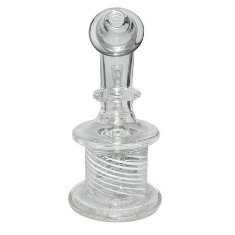 4 Inch Spiral Design Glass Dab Bong With Banger