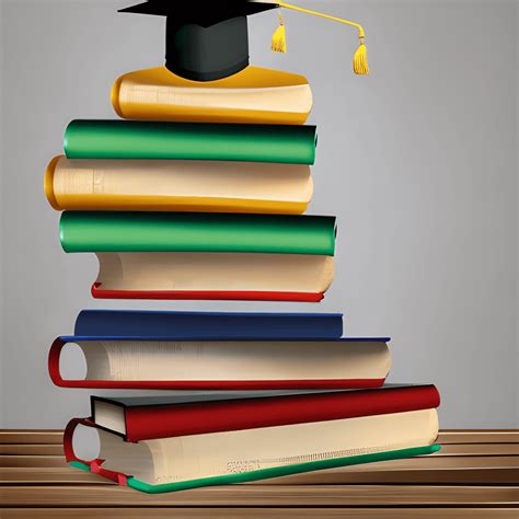 Free Photo Front View of Stacked Books and a Graduation Cap · Creative Fabrica