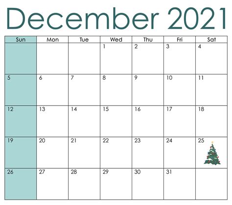 December Calendar Printable - Printable Word Searches