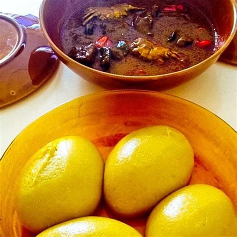 Plat traditionnel de côté d’Ivoire le foutou a la sauce graine | Food ...