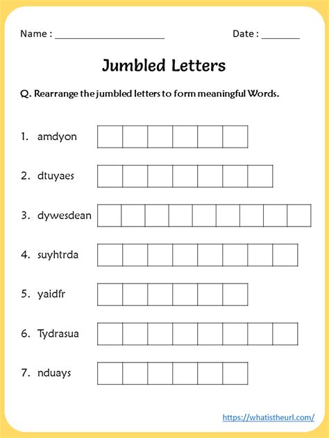 ️Jumbled Letters Worksheet Free Download| Gambr.co