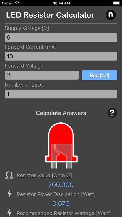 LED Resistor Calculator Plus by Nitrio