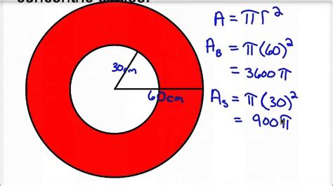 Area of Shaded Region Concentric Circles - YouTube