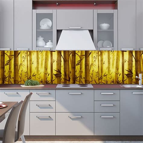 Kitchen Backsplash: wallpaper — Bamboo | Kitchen backsplash, Backsplash, Kitchen