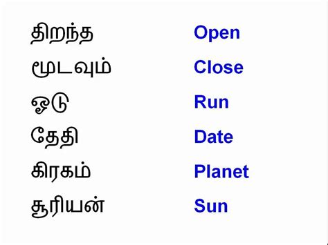 Tamil Words For Ukg