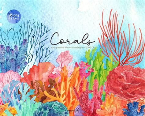 Watercolor Coral Reef Clipart Under the Sea clipart Coral | Etsy in 2020 | Coral watercolor ...