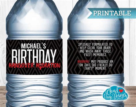 Birthday Water Bottle Labels Personalized instant | Etsy