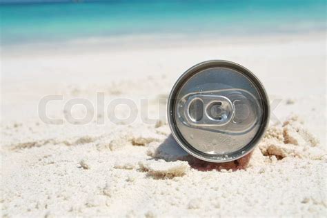 can on beach | Stock image | Colourbox