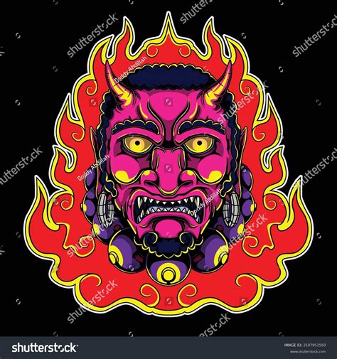 Fire Demon Vector Illustration Tattoo Decal Stock Vector (Royalty Free ...