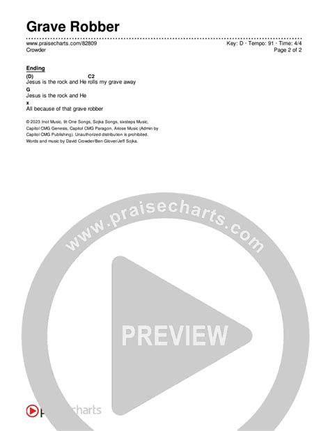 Grave Robber Chords PDF (Crowder) - PraiseCharts