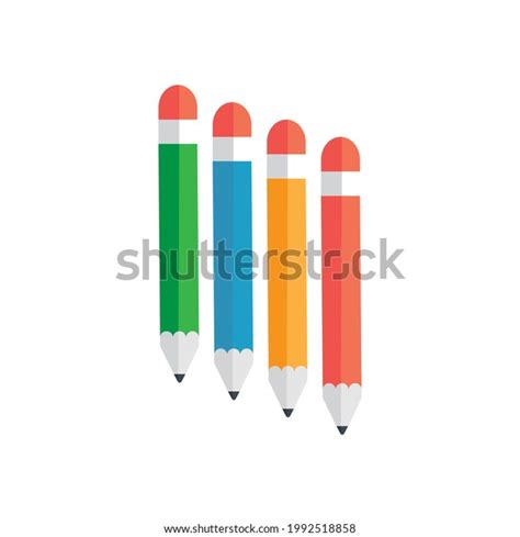 Four Pencils Vector Isolated On White Stock Vector (Royalty Free ...