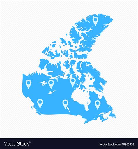 Canada map with map icons Royalty Free Vector Image