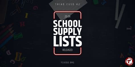 2023-2024 School Supply Lists Released | Triad Community Unit #2