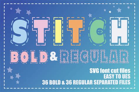 Stitch Bold & Regular Family Font SVG - Crella