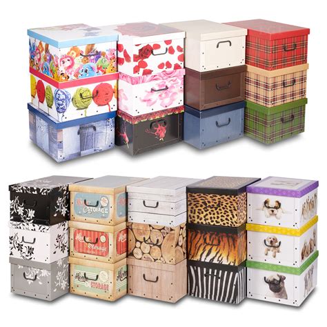 3 Underbed Collapsible Cardboard Storage Boxes Lightweight With Lids ...