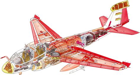 Northrop Grumman EA-6B Prowler Cutaway Drawing in High quality