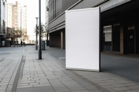 Premium AI Image | a Blank white mockup sign isolated outside AI Generative